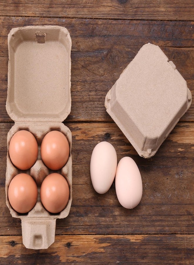 LayHyand 30 Pack Egg Cartons 4 Count, Cheap Bulk Pulp 4 Cell Containers Vintage Easter, 1/3 Dozen Sturdy Natural Kraft Paper Holder Box for Storage Fresh Chicken Huevo 2x2 - Image 2